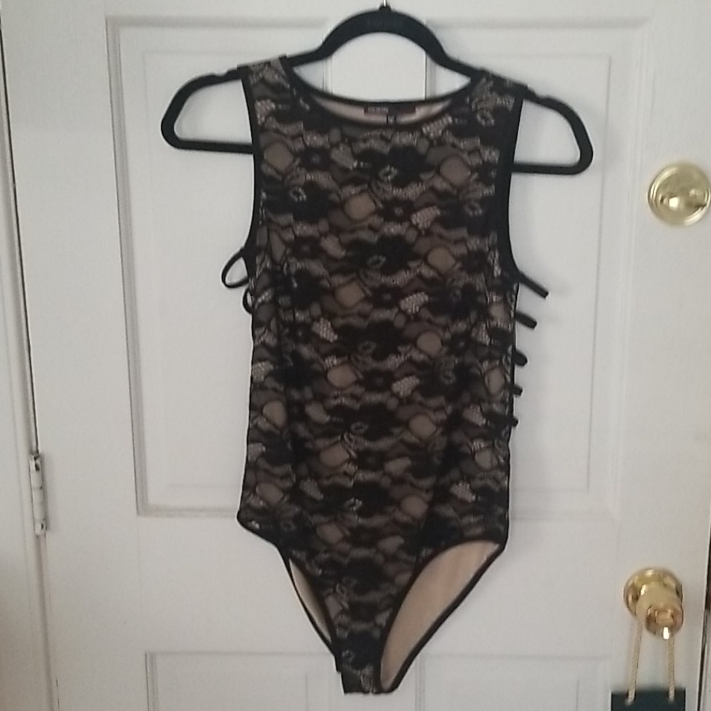 Black/Nude Lace Bodysuit